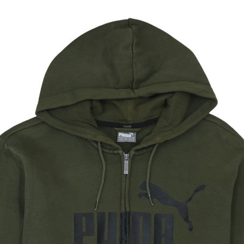 Mens UK Size M Puma Green Full Zip Hoodie