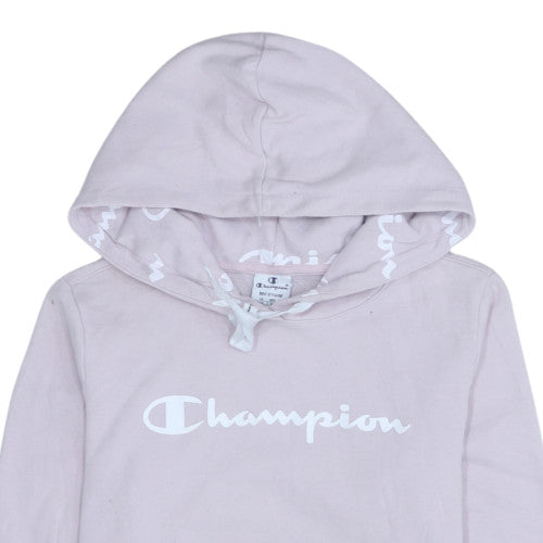 Womens UK Size M Champion Pink Pullover Hoodie
