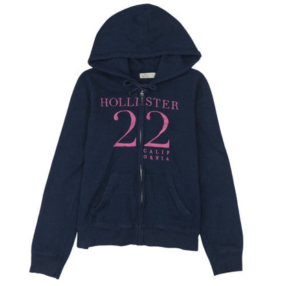 Womens UK Size 14 Hollister Blue Full Zip Hoodie