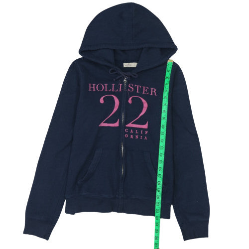 Womens UK Size 14 Hollister Blue Full Zip Hoodie