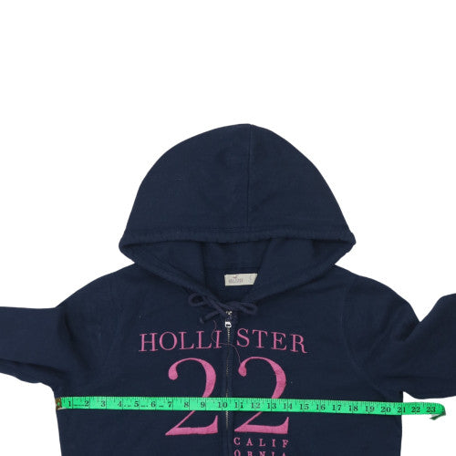 Womens UK Size 14 Hollister Blue Full Zip Hoodie