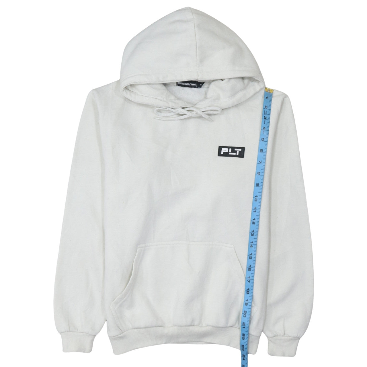 Womens UK Size S PrettyLittleThing White Pullover Hoodie