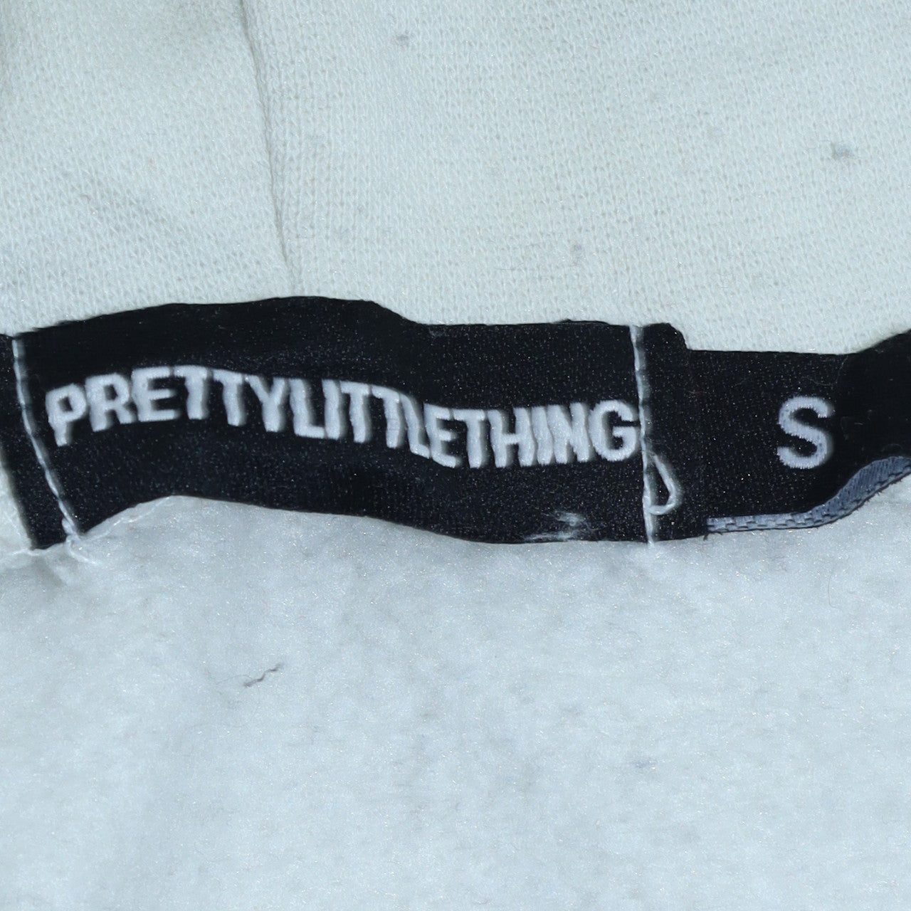 Womens UK Size S PrettyLittleThing White Pullover Hoodie