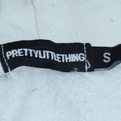 Womens UK Size S PrettyLittleThing White Pullover Hoodie