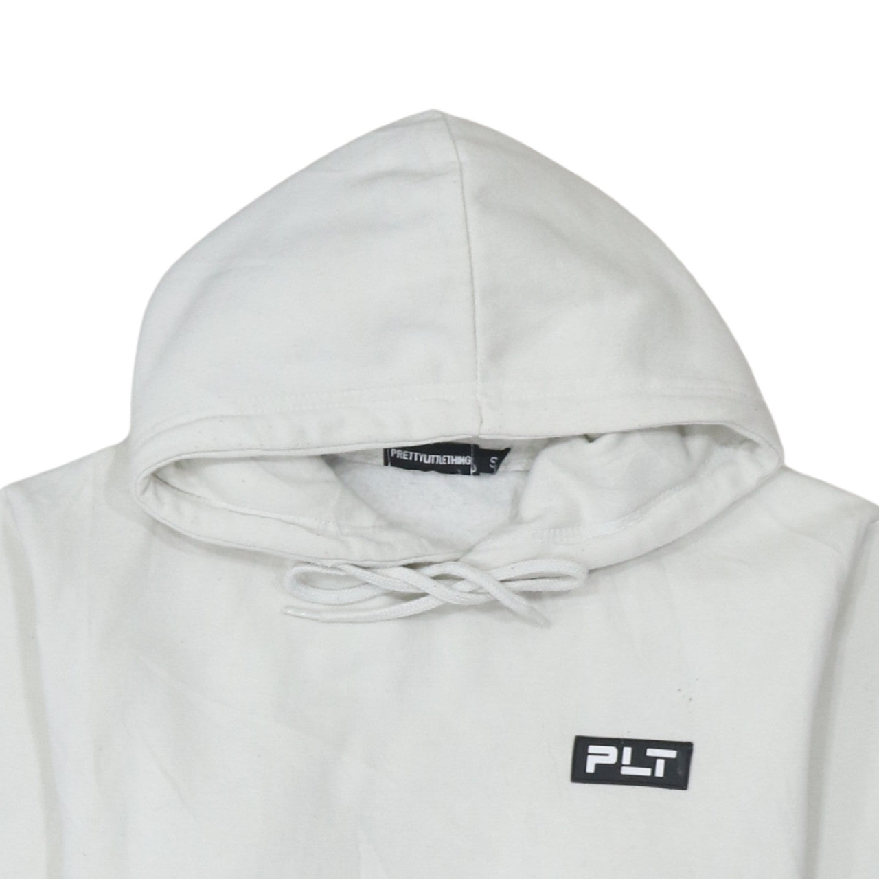 Womens UK Size S PrettyLittleThing White Pullover Hoodie