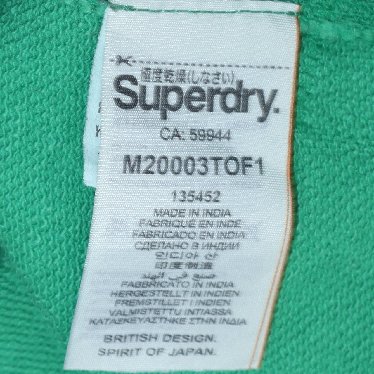 Mens UK Size M Superdry Green Pullover Sweatshirt