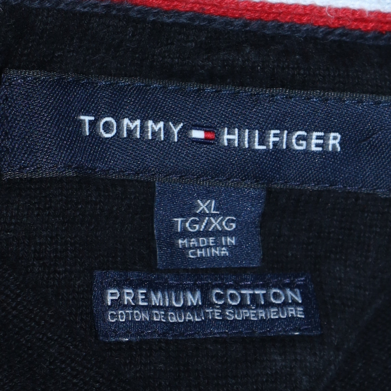 Mens UK Size XL Tommy Hilfiger Black Pullover Sweatshirt