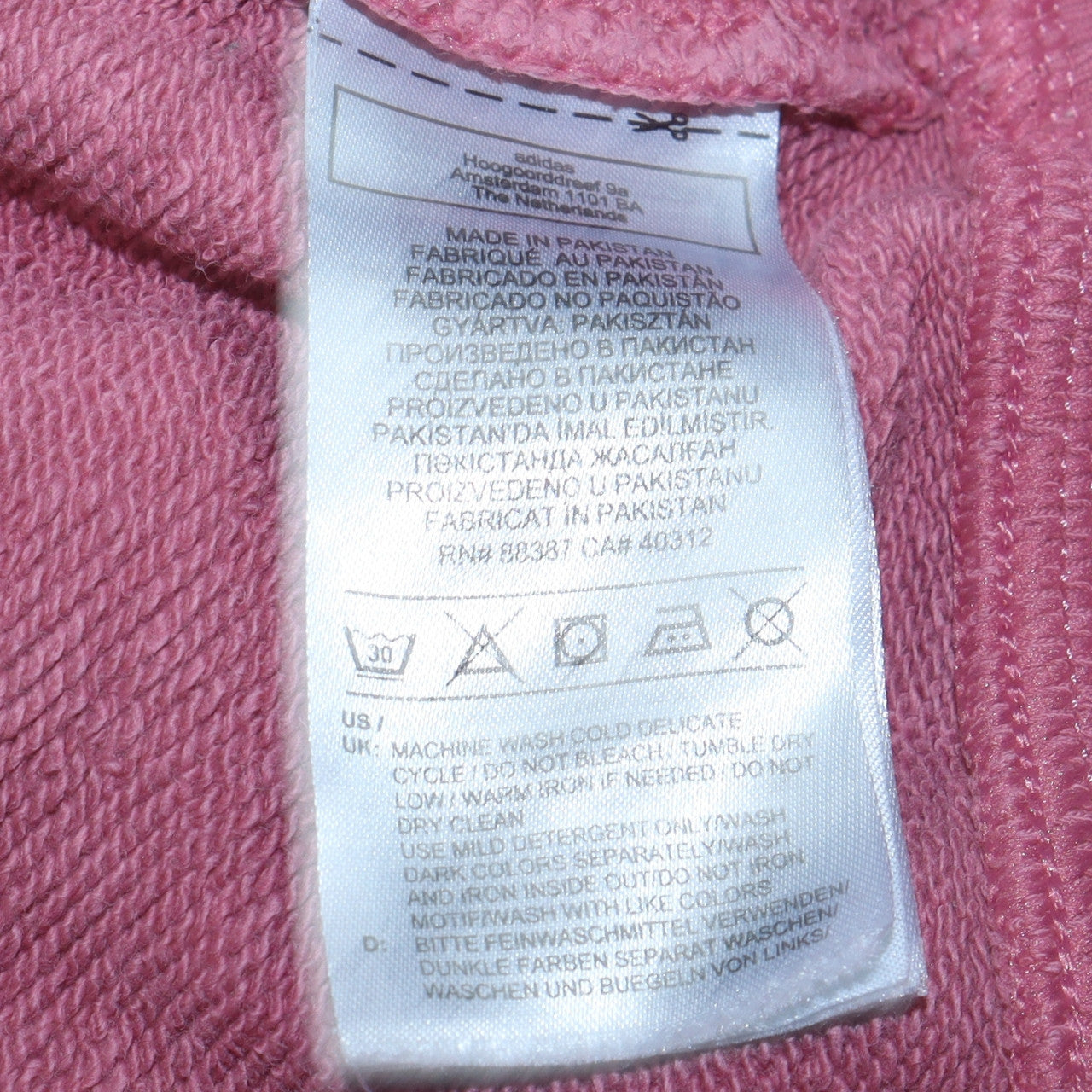 Womens UK Size 14 adidas Pink Pullover Sweatshirt