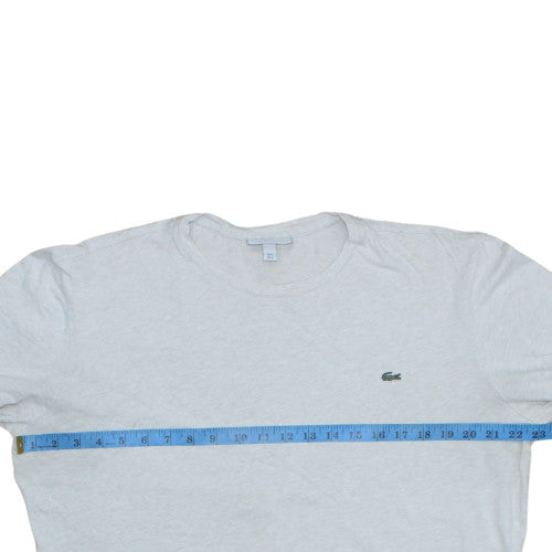 Lacoste Men's Grey Regular Fit Cotton Crew Neck T-Shirt Size L