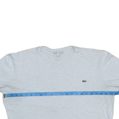Lacoste Men's Grey Regular Fit Cotton Crew Neck T-Shirt Size L
