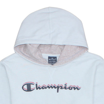 Champion Girls White Pullover Hoodie Size L Logo Fleece Sweatshirt