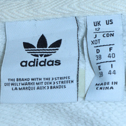Womens UK Size 12 Adidas White Pullover Hoodie