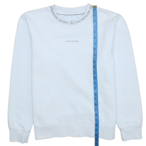 Mens UK Size M Calvin Klein Jeans White Pullover Sweatshirt