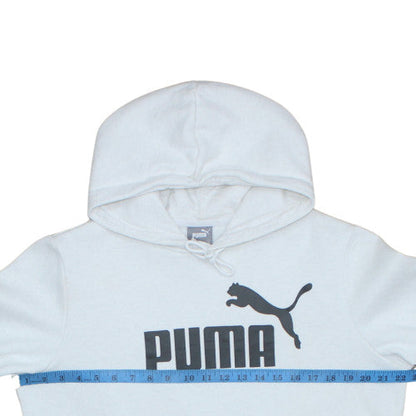 Womens UK Size M Puma White Pullover Hoodie