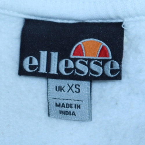 Womens UK Size XS Ellesse White Pullover Sweatshirt