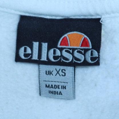 Womens UK Size XS Ellesse White Pullover Sweatshirt