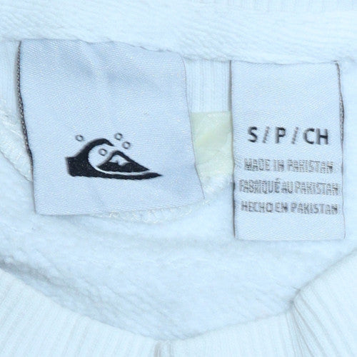 Mens UK Size S Quiksilver White Pullover Sweatshirt
