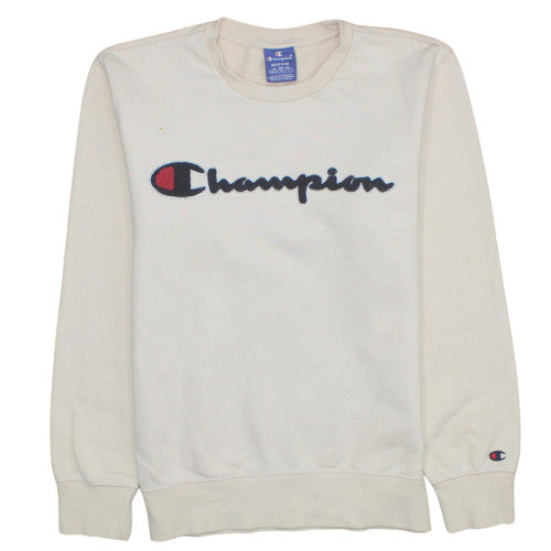 Mens UK Size M Champion White Pullover Sweatshirt