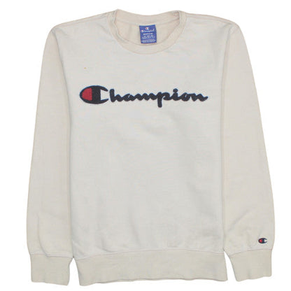 Mens UK Size M Champion White Pullover Sweatshirt
