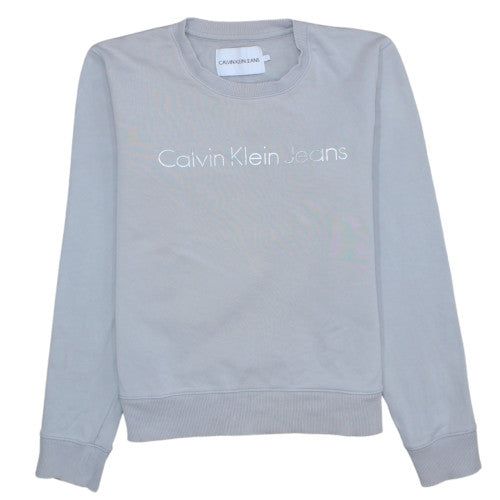 Mens UK Size L Calvin Klein Jeans Grey Pullover Sweatshirt