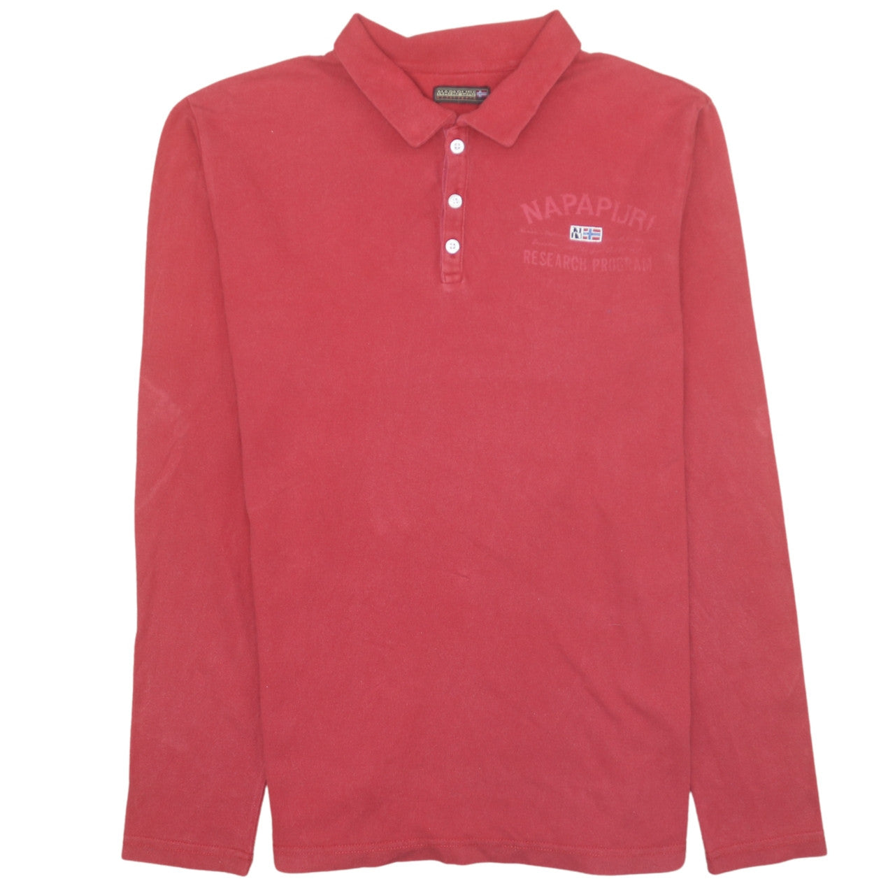 Mens UK Size XL Napapijri Red Henley Sweatshirt