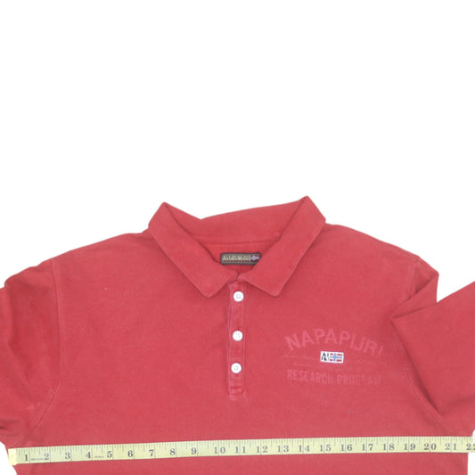 Mens UK Size XL Napapijri Red Henley Sweatshirt