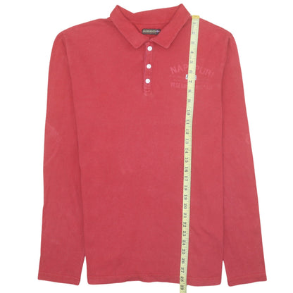 Mens UK Size XL Napapijri Red Henley Sweatshirt