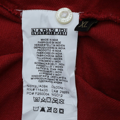 Mens UK Size XL Napapijri Red Henley Sweatshirt
