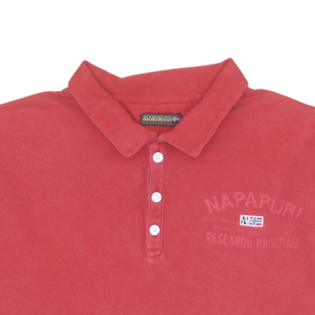 Mens UK Size XL Napapijri Red Henley Sweatshirt