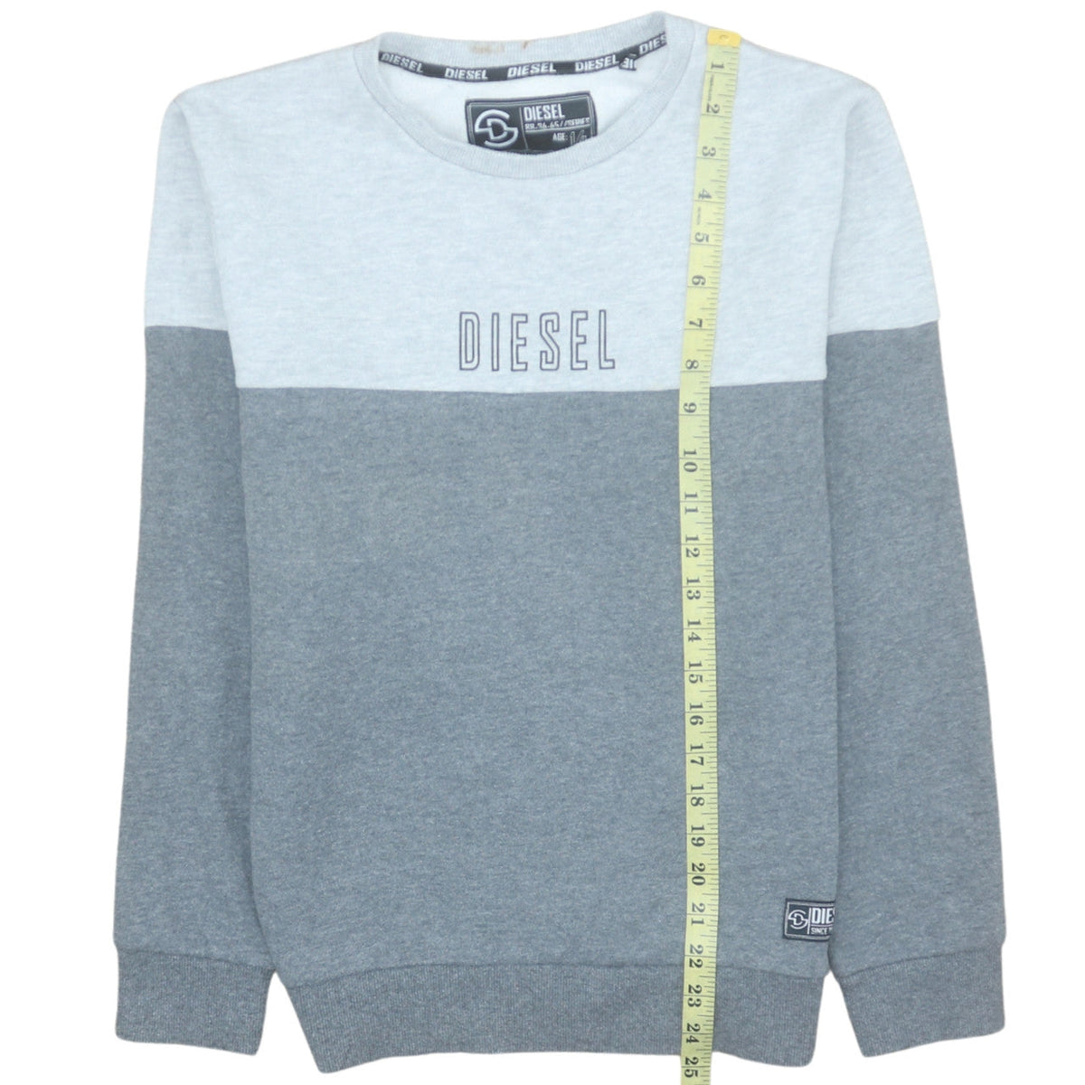 Teens UK Size 14 Slim Diesel Grey Pullover Sweatshirt