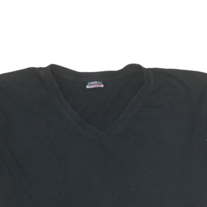 Kappa Men's Black XL V-Neck Cotton Short Sleeve T-Shirt