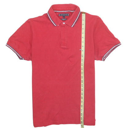 Tommy Hilfiger Men's Red Slim Fit Organic Cotton Polo Shirt L