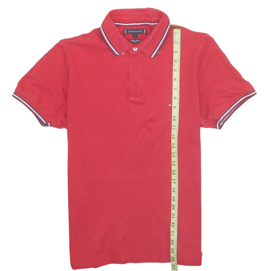 Tommy Hilfiger Men's Red Slim Fit Organic Cotton Polo Shirt L