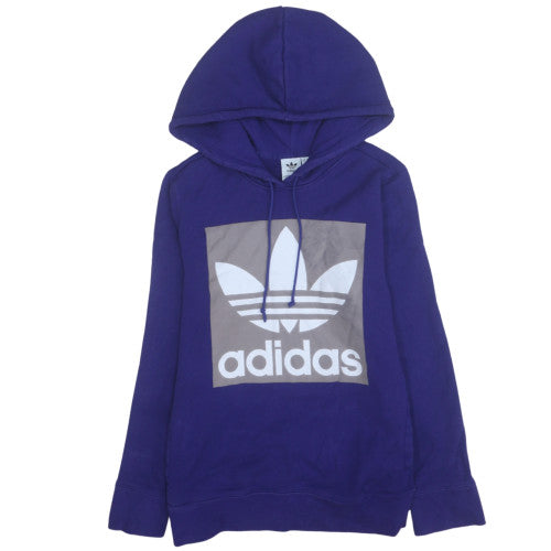 Womens UK Size 10 Adidas Blue Pullover Hoodie
