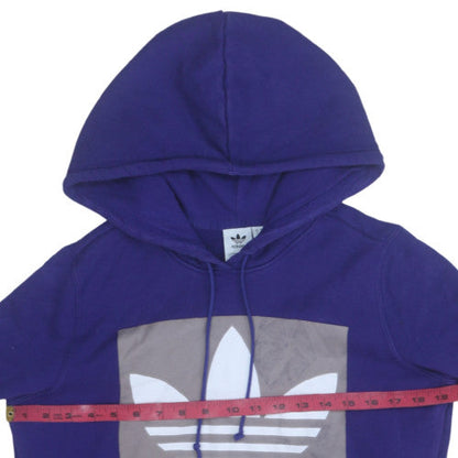 Womens UK Size 10 Adidas Blue Pullover Hoodie