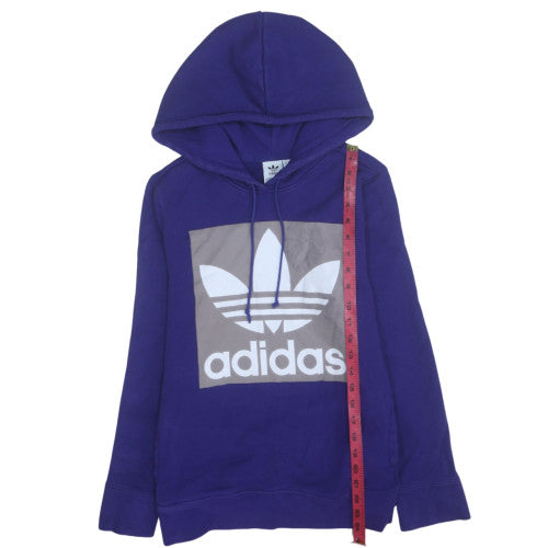 Womens UK Size 10 Adidas Blue Pullover Hoodie