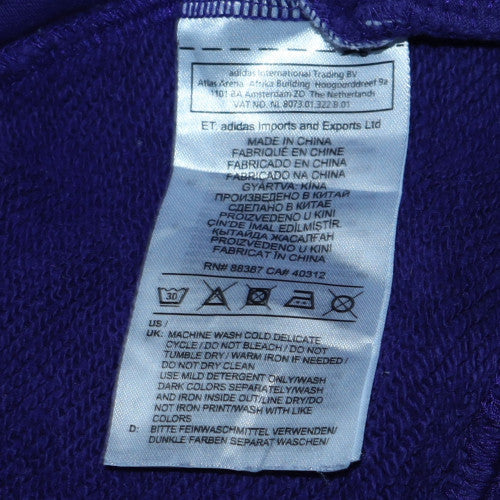 Womens UK Size 10 Adidas Blue Pullover Hoodie