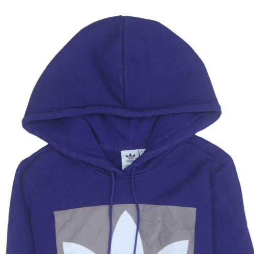 Womens UK Size 10 Adidas Blue Pullover Hoodie