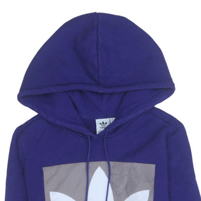 Womens UK Size 10 Adidas Blue Pullover Hoodie