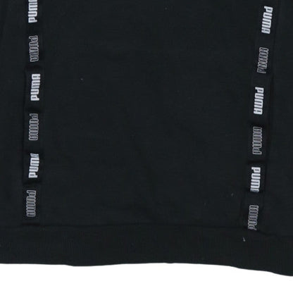 Puma Boys Black Pullover Hoodie 15-16 Years Logo Fleece Casual Sweatshirt