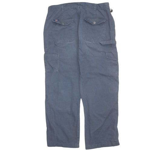 Dickies Men’s Blue Cargo Workwear Cotton Trousers Size 44 Relaxed Fit