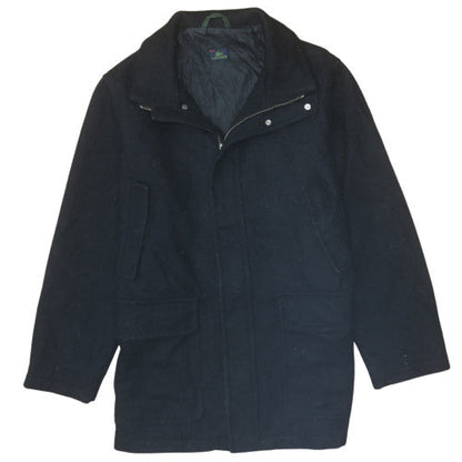 Lacoste Men’s Black Wool Blend Mid-Length Winter Coat Size 52 (42in)