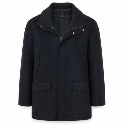 Lacoste Men’s Black Wool Blend Mid-Length Winter Coat Size 52 (42in)