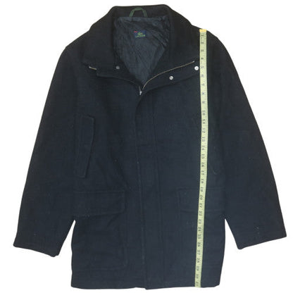 Lacoste Men’s Black Wool Blend Mid-Length Winter Coat Size 52 (42in)