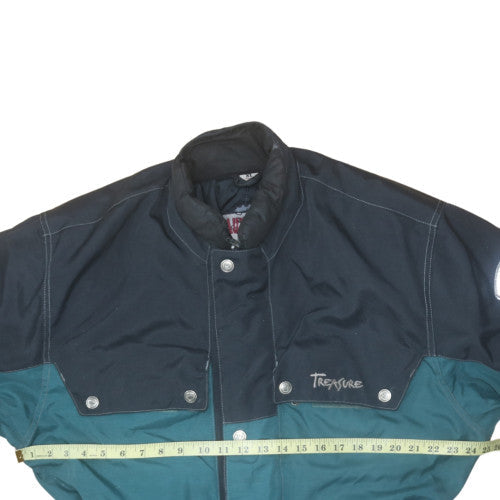 Treasure Men's XL Green Motorcycle Jacket Belted Outdoor Windproof