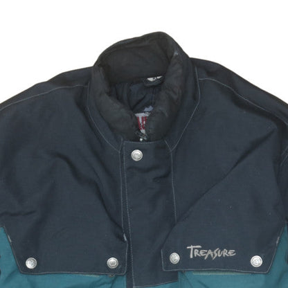 Treasure Men's XL Green Motorcycle Jacket Belted Outdoor Windproof
