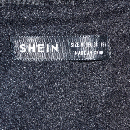 SHEIN Women Black Varsity Jacket Size 12 Letterman Style