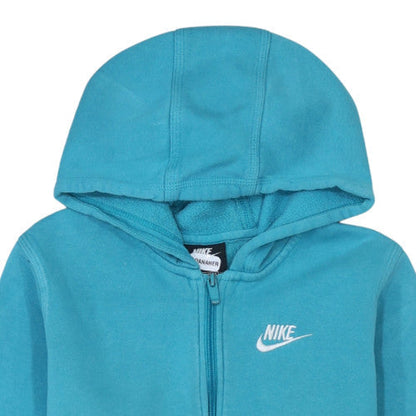 Nike Girls Blue Full Zip Hoodie L 147-158cm Fleece Sweatshirt