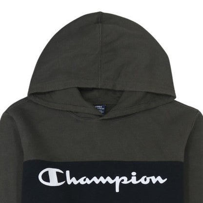 Champion Boys Black Pullover Hoodie 13-14 Years Logo Colourblock Sweatshirt