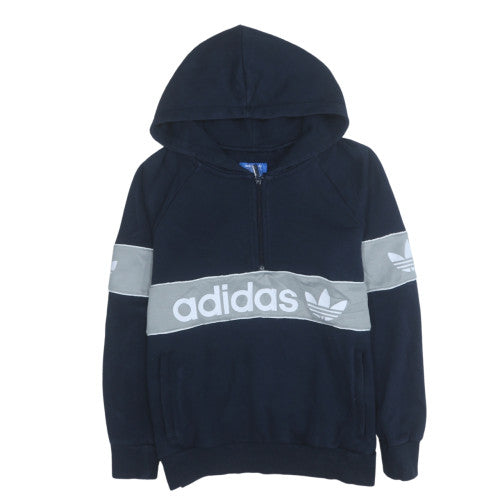 Womens UK Size 10 Adidas Blue Pullover Hoodie